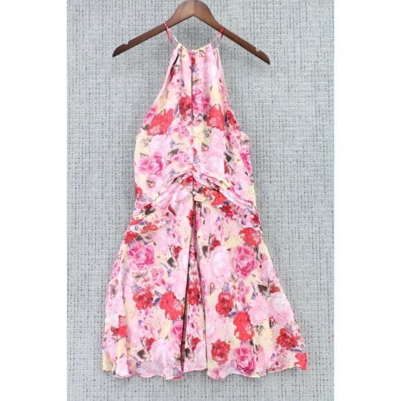 Floret Studios Flare Dress Womens Size XL Pink Floral Pattern Sleeveless NWT - Picture 2 of 8